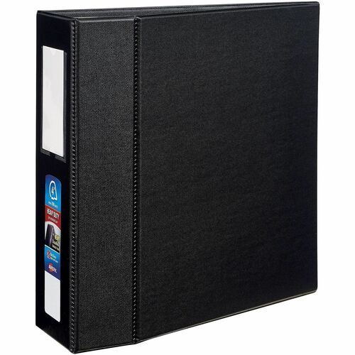 Binder, DuraHinge, with Label Holder, 4" Cap, 11" x 8-1/2", Black