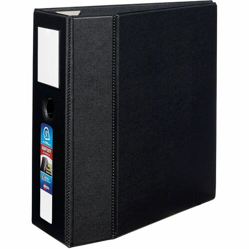 Binder, Durahinge, With Label Holder, 5" Cap, 8-1/2"x11", Black