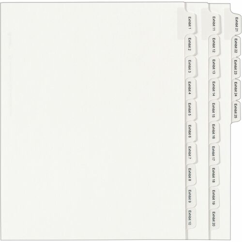Index Dividers, Exhibit 1-25, Side Tab, White 25/ST
