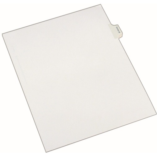 Legal Exhibit Index M, 1/10 Cut, 8-1/2"x11", White 25/PK