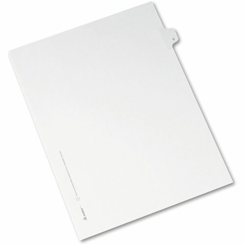 Index Dividers, "V", Side Tab, 8-1/2"x11", White 25/PK
