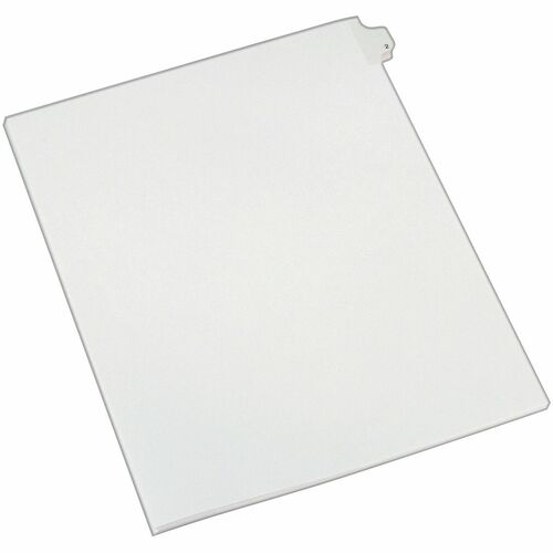 Index Dividers, Side Tab 2 - 1/25 Cut, 8-1/2" x 11", White 25/PK