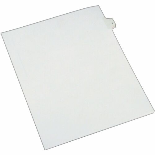 Index Dividers, Side Tab 5 - 1/25 Cut, 8-1/2" x 11", White 25/PK