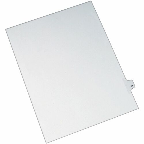 Index Dividers, Side Tab 21 - 1/25 Cut, 8-1/2" x 11", White 25/PK