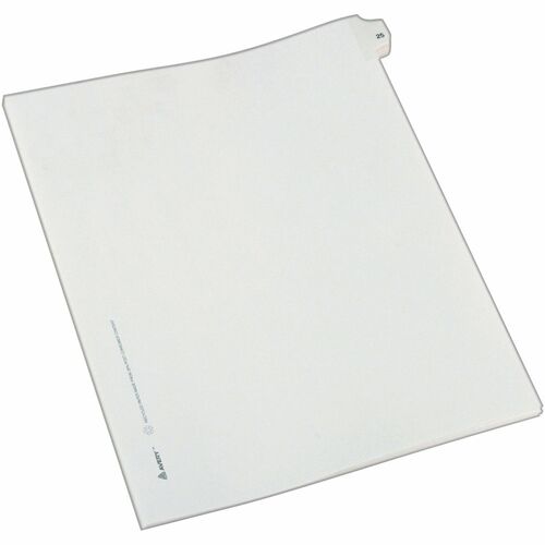 Index Dividers, Side Tab 25 - 1/25 Cut, 8-1/2" x 11", WE 25/PK