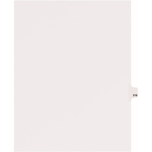 Dividers, "216", Side Tab, 8-1/2"x11", White