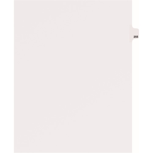 Dividers, "255", Side Tab, 8-1/2" x 11", White