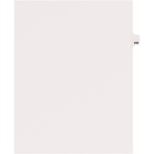 Dividers, "256", Side Tab, 8-1/2" x 11", White