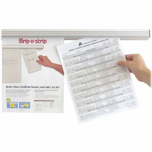 Grip-A-Strip Display Rail, 48" L, Satin