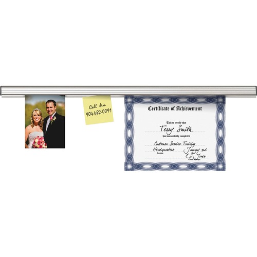 Grip-A-Strip Display Rail, 96" L, Satin