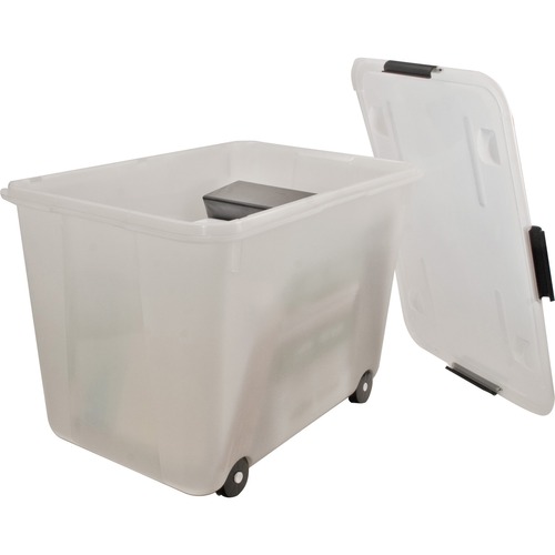Mobile Storage Box, 15 Gallon Capacity, Clear