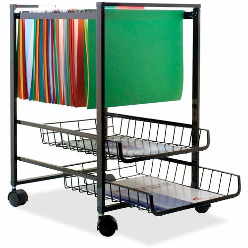 Mobile File, Holds Letter Files, 15" x 12-7/8" x 20-7/8", Black