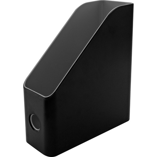 Magazine File, Plastic, 4-1/2"x9-3/8"x12", Black/Gray