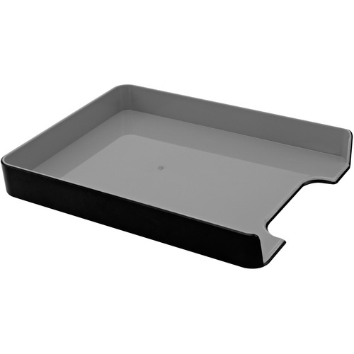 Letter Tray, Fusion, 12-3/4" x 10" x 1-11/16", Black/Gray