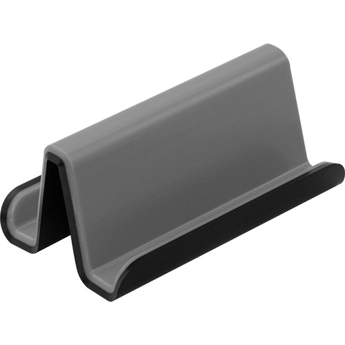 Business Card Holder, 50-Card Capacity, Plastic, 3"x2-1/2"x3", Black/Gray