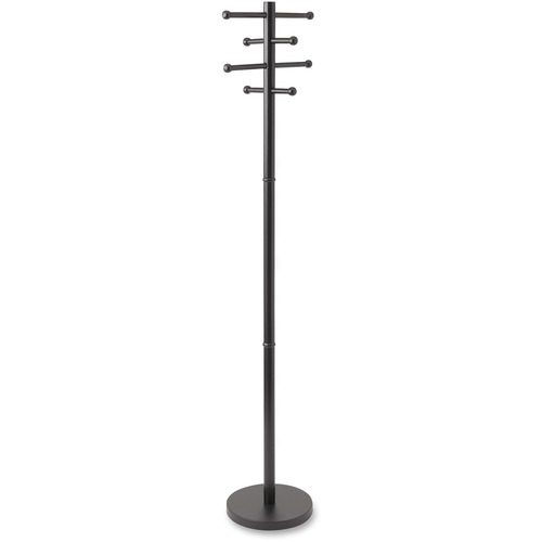 Wood Coat Trees, 8 Pegs, 68" H, Black