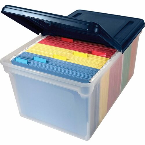 File Tote, Extra Capacity, 14-1/2" x 23-1/2" x 11-1/4", Clear/Nylon