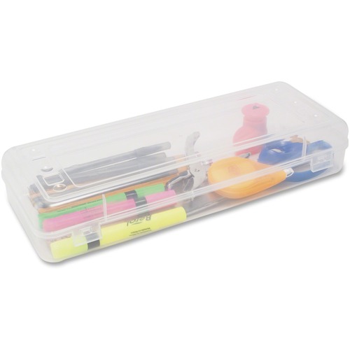 Pencil Box, 2.5" x 12.38" x 5.62", Clear