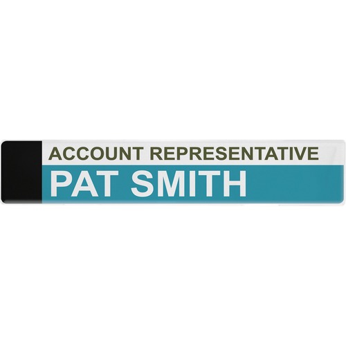 Panel Wall Name Holder, 9" x 2", Clear
