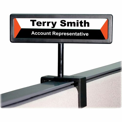Nameplate Cubicle Sign, 9" x 5/8" x 2-1/2", Black