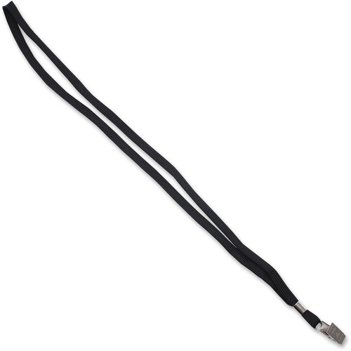 Lanyards with Badge Clip, Breakaway FTR, 36", Black 24/BX
