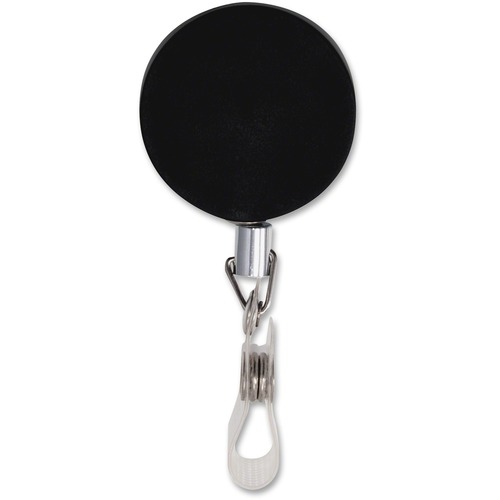 Retractable ID Reel, W/ Badge Holder, Heavy Duty, Black 12/BX