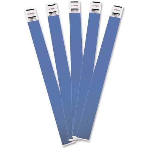Wristbands, Tyvek, Numbered, 3/4" x 9-3/4", Blue 100/PK