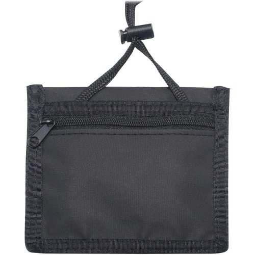 ID Neck Pouches, Horizontal, Adjustable 48" Cord, Black 12/PK