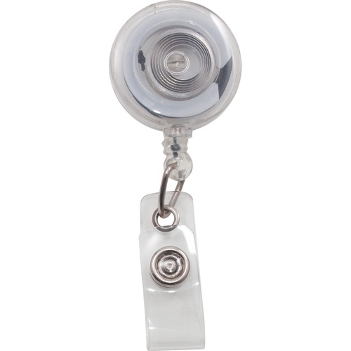 Retracting ID Card Reel, 30 Inch Ext, Translucent Clear 12/PK