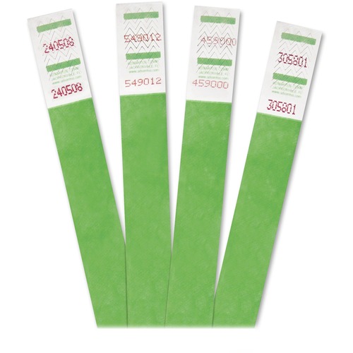 Wrist Band, Numbered, 3/4" x 9-3/4", Green 500/PK
