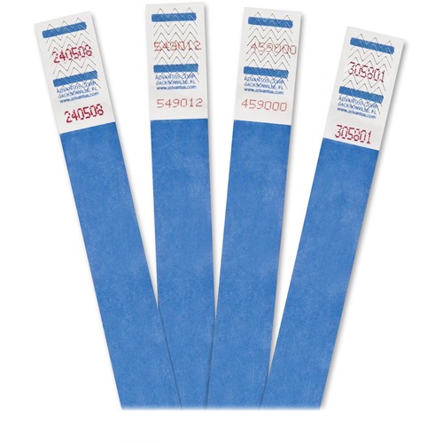 Wrist Band, Numbered, 3/4" x 9-3/4", Blue 500/PK