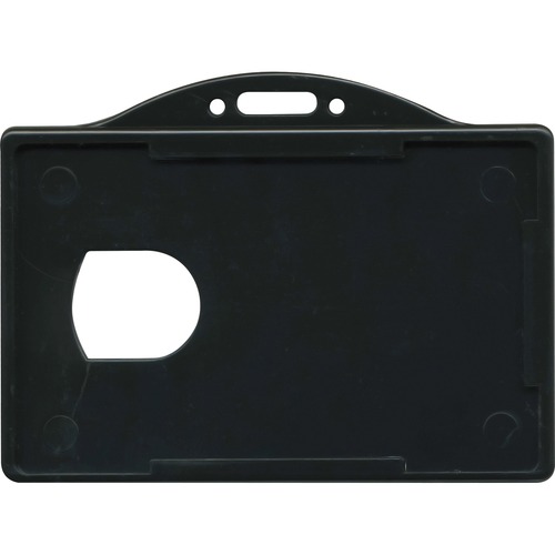Card Holders, For IDs, 3-3/8"x2-1/8" Insert, Horizontal, Black/Clear 25/PK