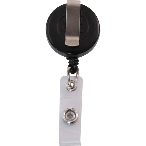 ID Badge Reel, With Belt Clip, 30" Length Cord, Black 25/PK