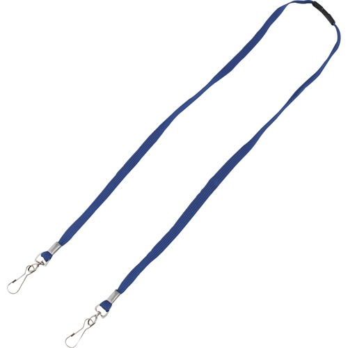 Lanyard, Breakaway, With J-Hook Clips, For Face Masks, 30" Length, Blue 10/PK