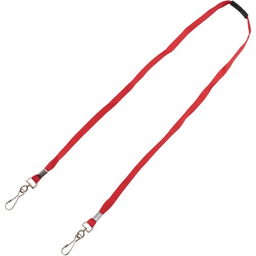 Lanyard, Breakaway, with J-Hook Clips, for Face Masks, 30" Length, Red 10/PK