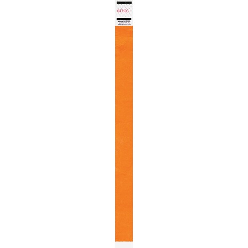 Wristbands, Tyvek, Seq Numbered, Neon Orange 500/PK