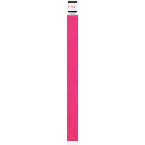 Wristbands, Tyvek, Seq Numbered, Neon Pink 500/PK