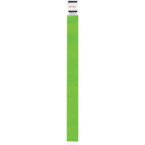 Wristbands, Tyvek, Seq Numbered, Neon Green 500/PK