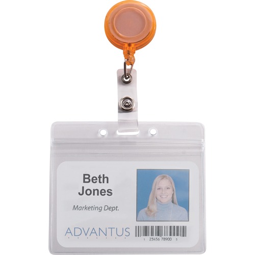 Badge Reels, With Belt Clip, 30" Extension, Neon AST 20/PK