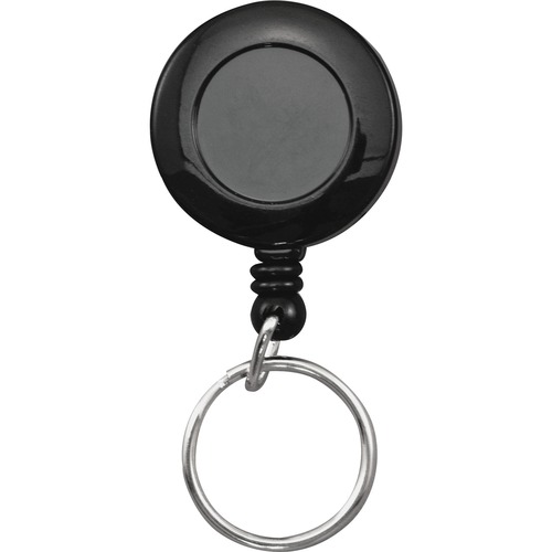 Badge Reels with Ring, 30" Extension, Black 12/BX