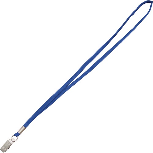 Lanyards, With Metal Clip, 3/8" Thick, 36" Long, Blue 100/BX