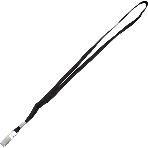 Lanyards, With Metal Clip, 3/8" Thick, 36" Long, Black 100/BX
