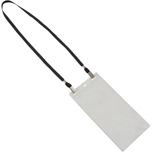 Badge Holder, 3-Slot, 4"Wx8"Lx3/50"H, Clear/Black 5/PK