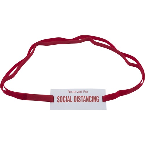 Chair Straps, "Reserved for Social Distancing", Red/White 10/BX