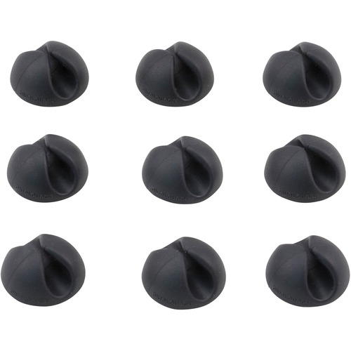 Cable Clip, CableDrop, Mini, 4/5" W x 4/5" L x 2/5" H, Black 9/PK