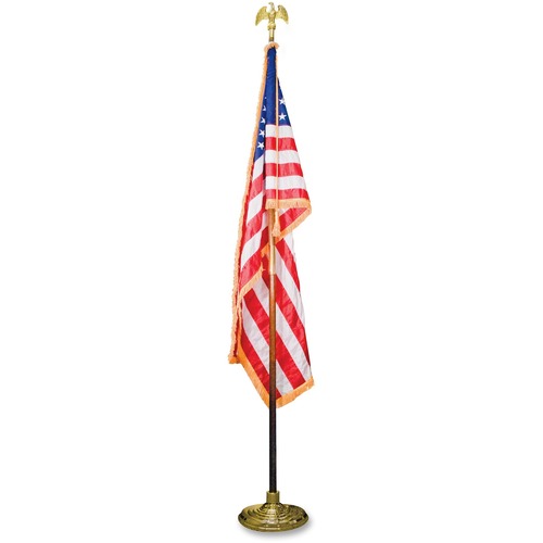 Indoor Flag, With Fringe & Eagle, US Flag, Nylon, 5' x 3', Red White Blue