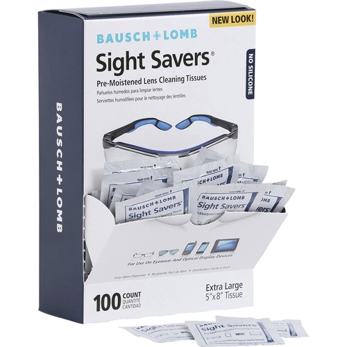 Lens Cleaning Tissues, Pre-Moistened, 5" x 8" 100/BX