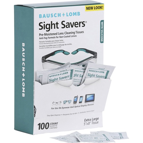 Sight Savers Wipes, Pre-Moistened, Anti-Fog, White 100/PK