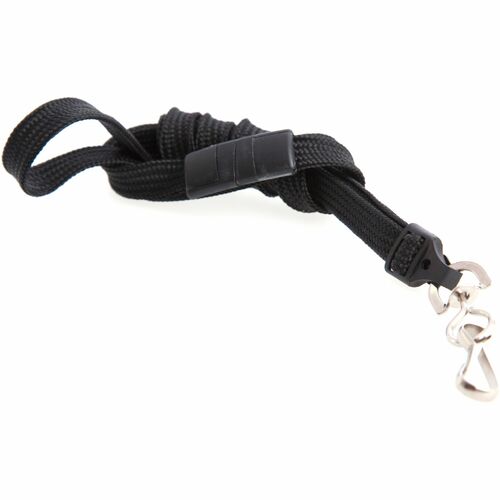 Breakaway Lanyard, Steel Hook, 36", Black 12/PK