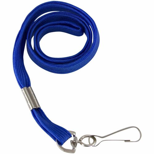 Flat Lanyard With Hook, Blue 100/PK